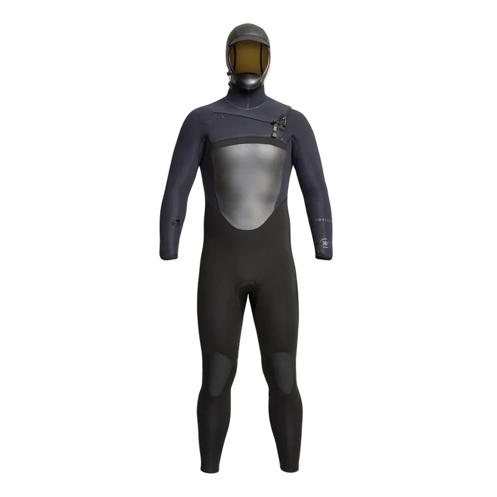 XCEL DRYLOCK 5/4 HOODED CHEST ZIP BLACK
