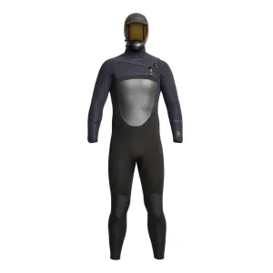 XCEL DRYLOCK 5/4 HOODED CHEST ZIP BLACK