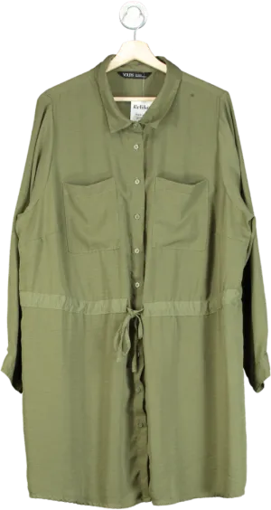 Yours Olive Green Shirt Dress UK 22-24