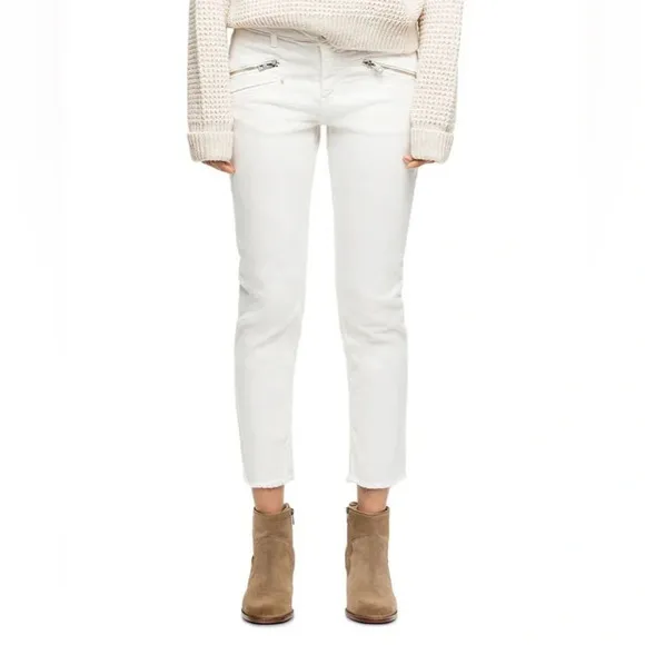 Zadig &amp; Voltaire Ava Slim Straight Ankle Jeans in White Size 27