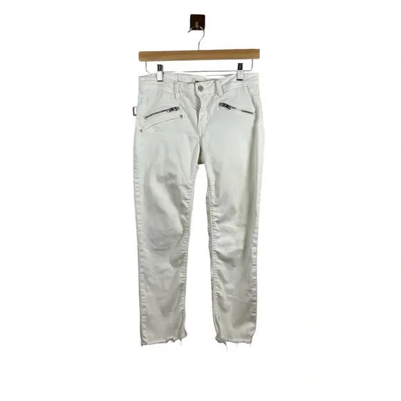 Zadig &amp; Voltaire Ava Slim Straight Ankle Jeans in White Size 27