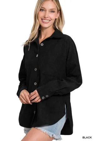 ZENANA Oversize Corduroy Shacket